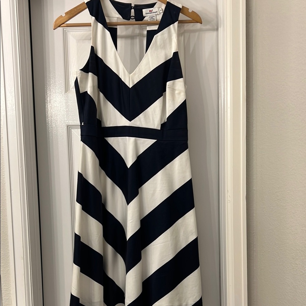 Vineyard Vines Navy and White Striped Dress